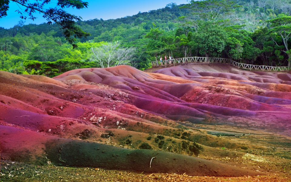 Bunter Sand auf Mauritius